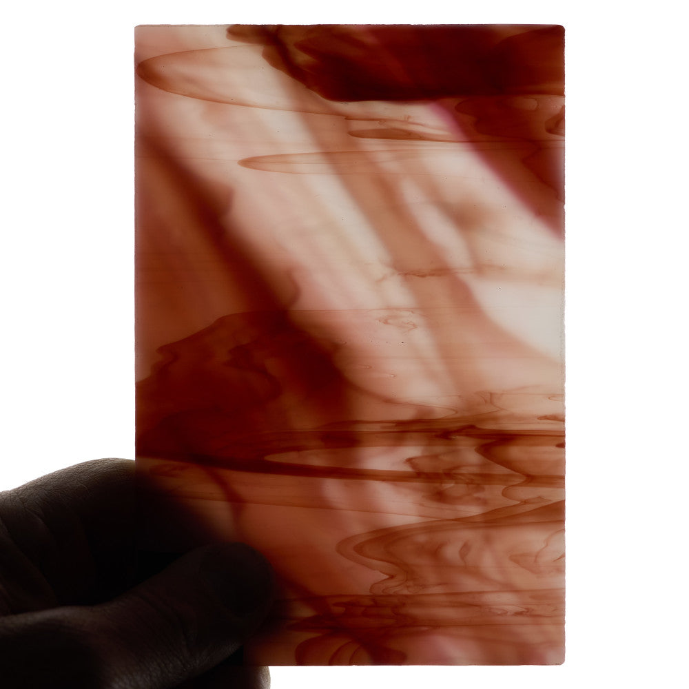 Glass Sheet Red Streaky w/ Pink, White