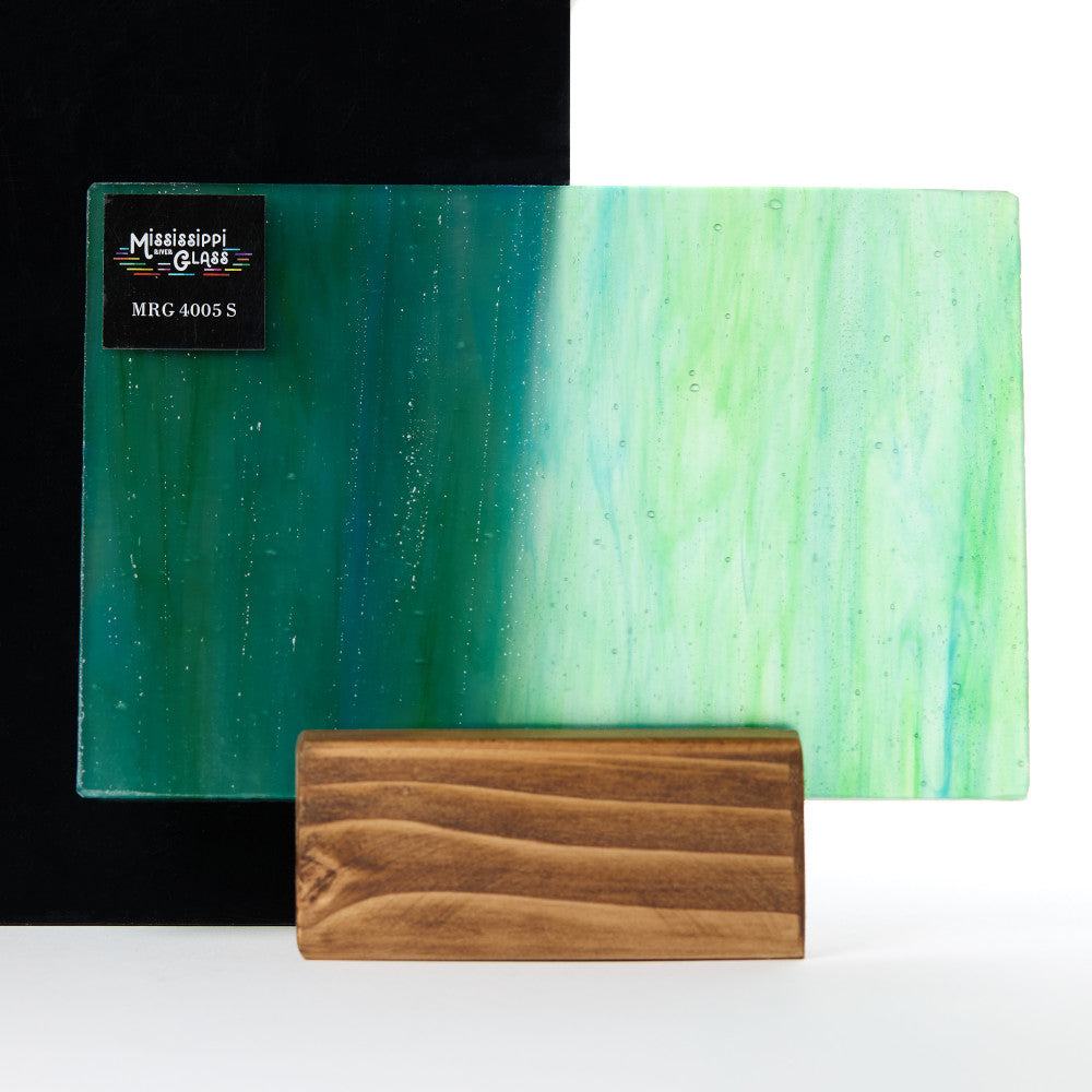 Glass Sheet Green Streaky w/ multi colors