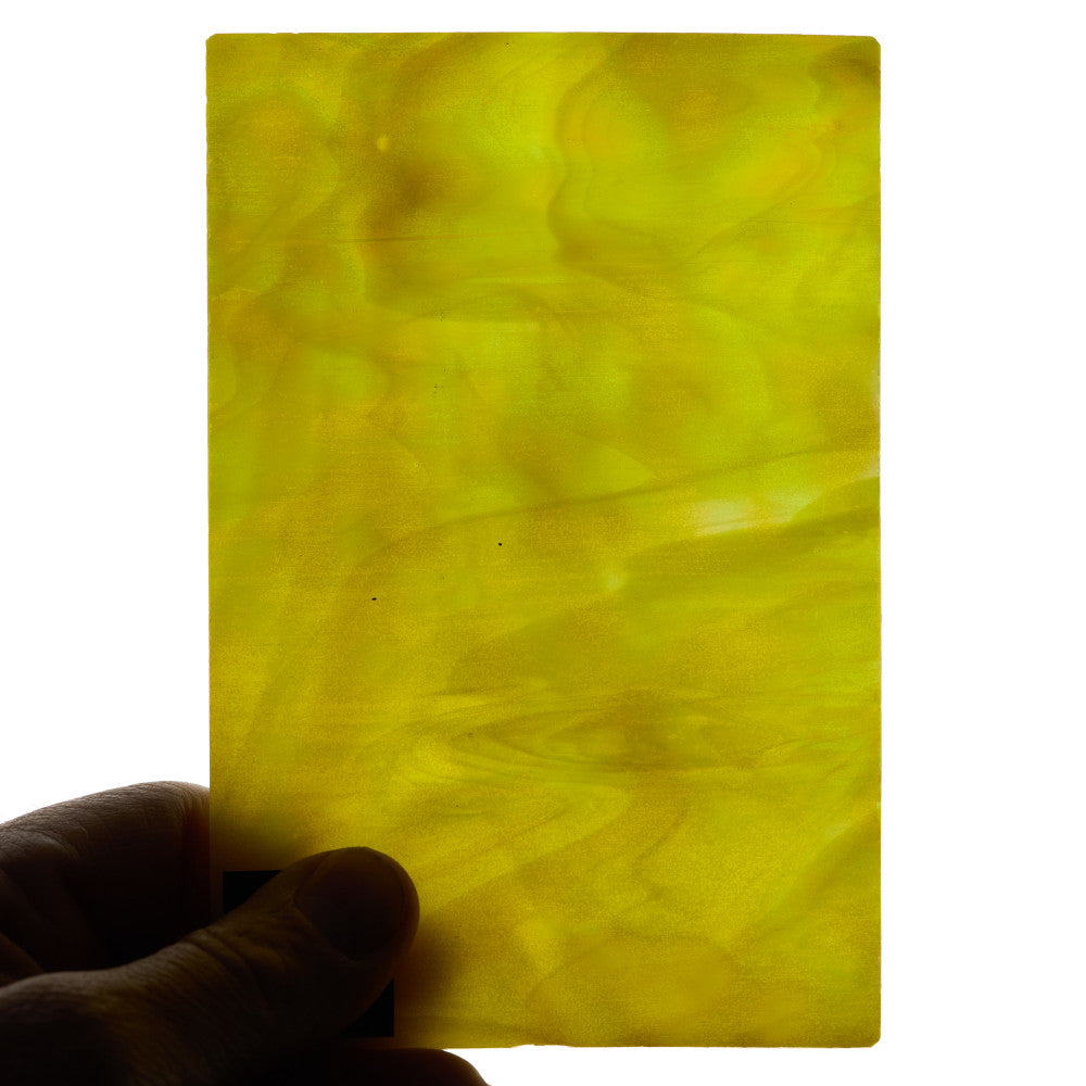Glass Sheet Mixed Colors Green/Yellow/White Streaky w/ Iridescent Finish