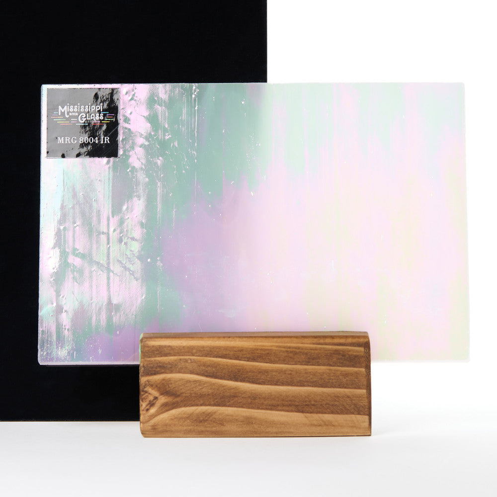 Glass Sheet White, clear & light pastel colors streaky w/ iridescent