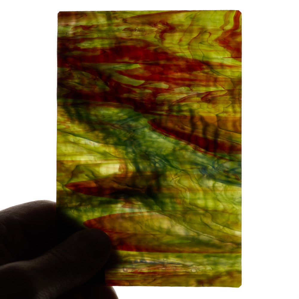 Rippled Glass Sheet Mixed Colors Streaky w/ Multi Colors