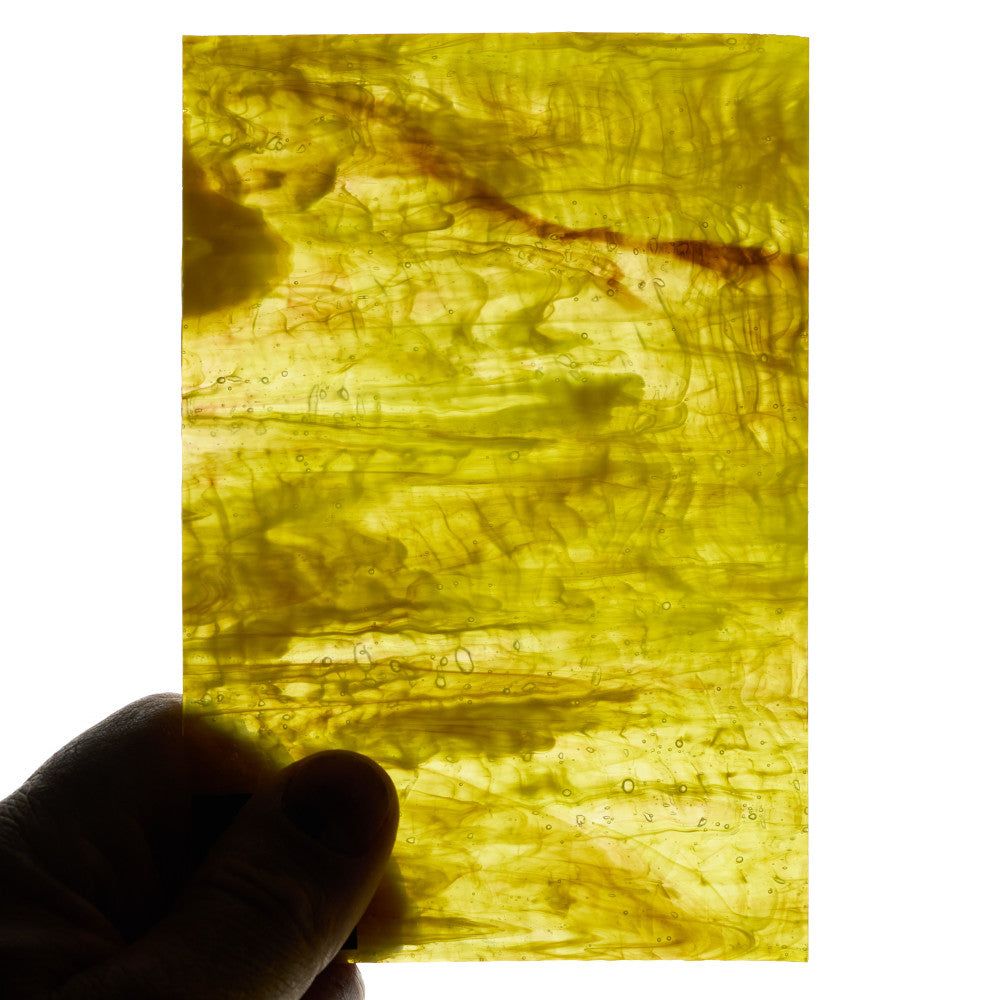 Rippled Glass Sheet Yellow Streaky