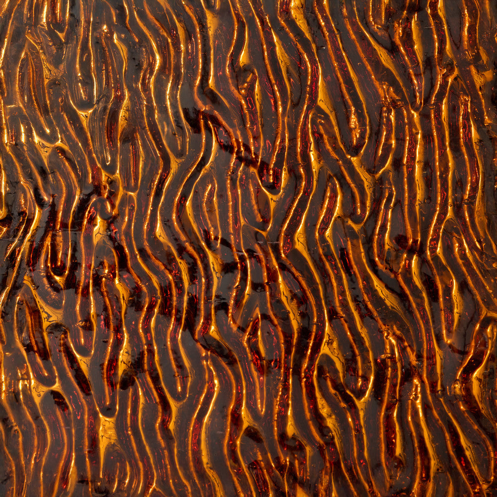 Glass Sheet Orange Ripple Glass with Mirror Backing