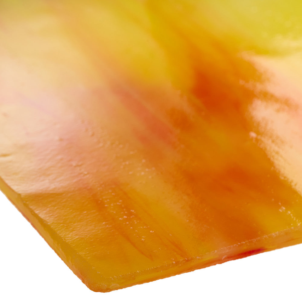 Glass Sheet Orange Streaky w/ multi colors