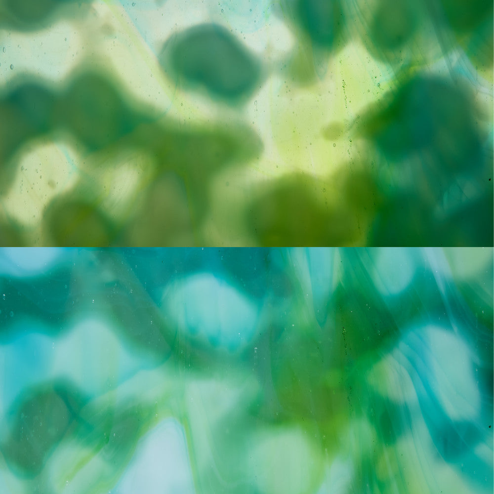 Glass Sheet Green Mottled with  Streaky