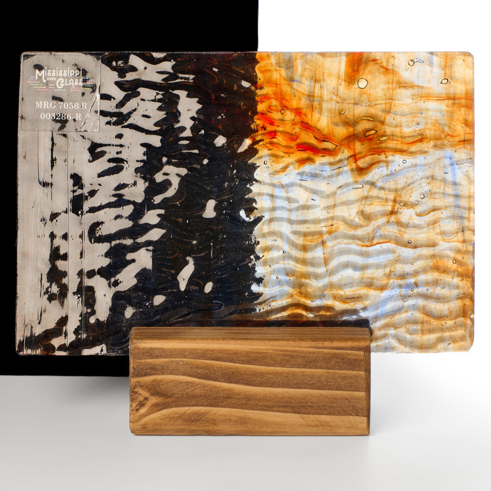 Rippled Glass Sheet Mixed Colors Streaky w/ Multi Colors