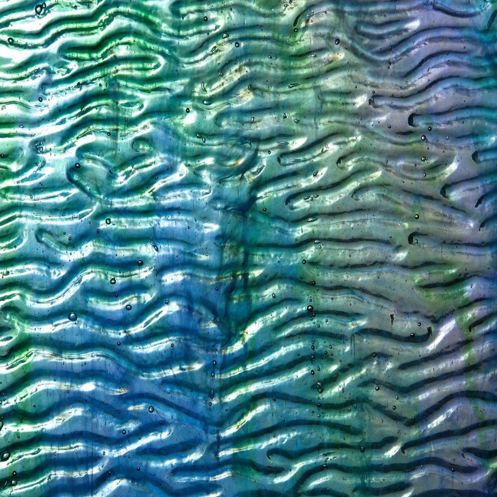 Glass Sheet Green Streaky with Ripple Texture