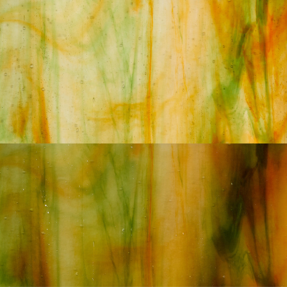 Glass Sheet Orange Streaky w/ multi colors