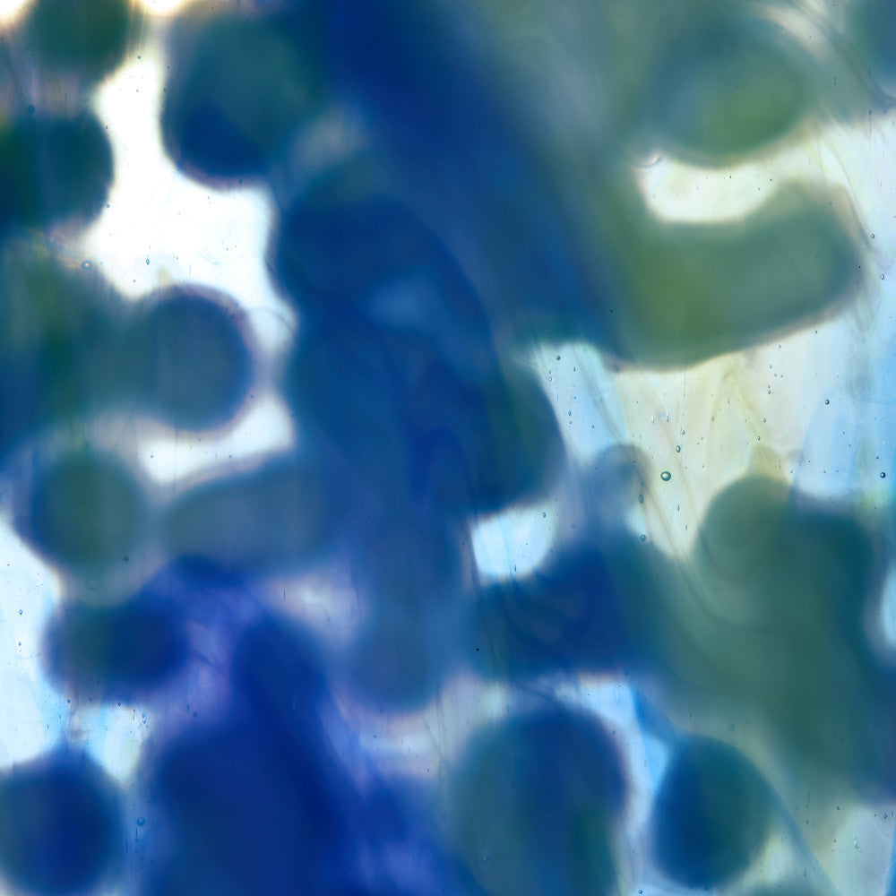 Glass Sheet Mixed Colors Mottled w/ Green/White/Blue Streaky