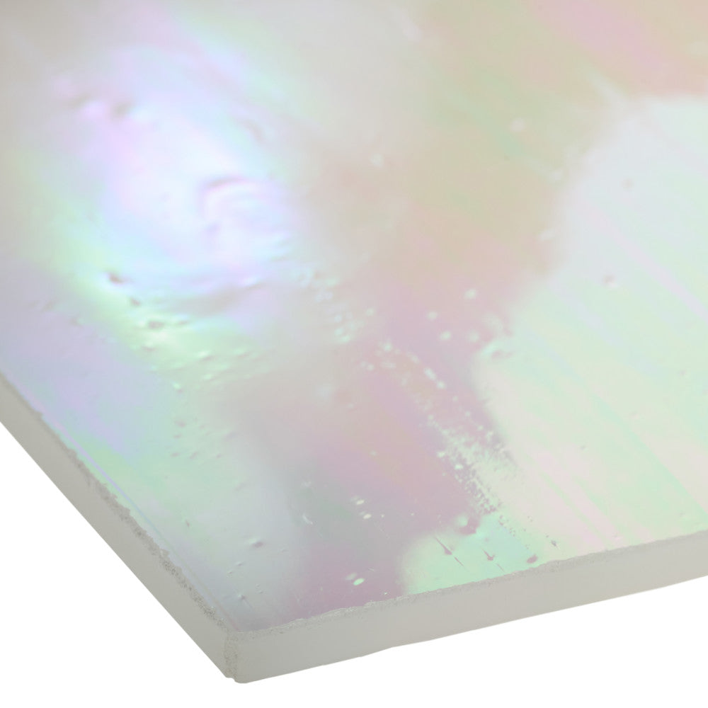 Glass Sheet White, clear & light pastel colors streaky w/ iridescent