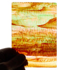 Rippled Glass Sheet Orange/Red Streaky w/ Multi Colors and Iridescent Finish