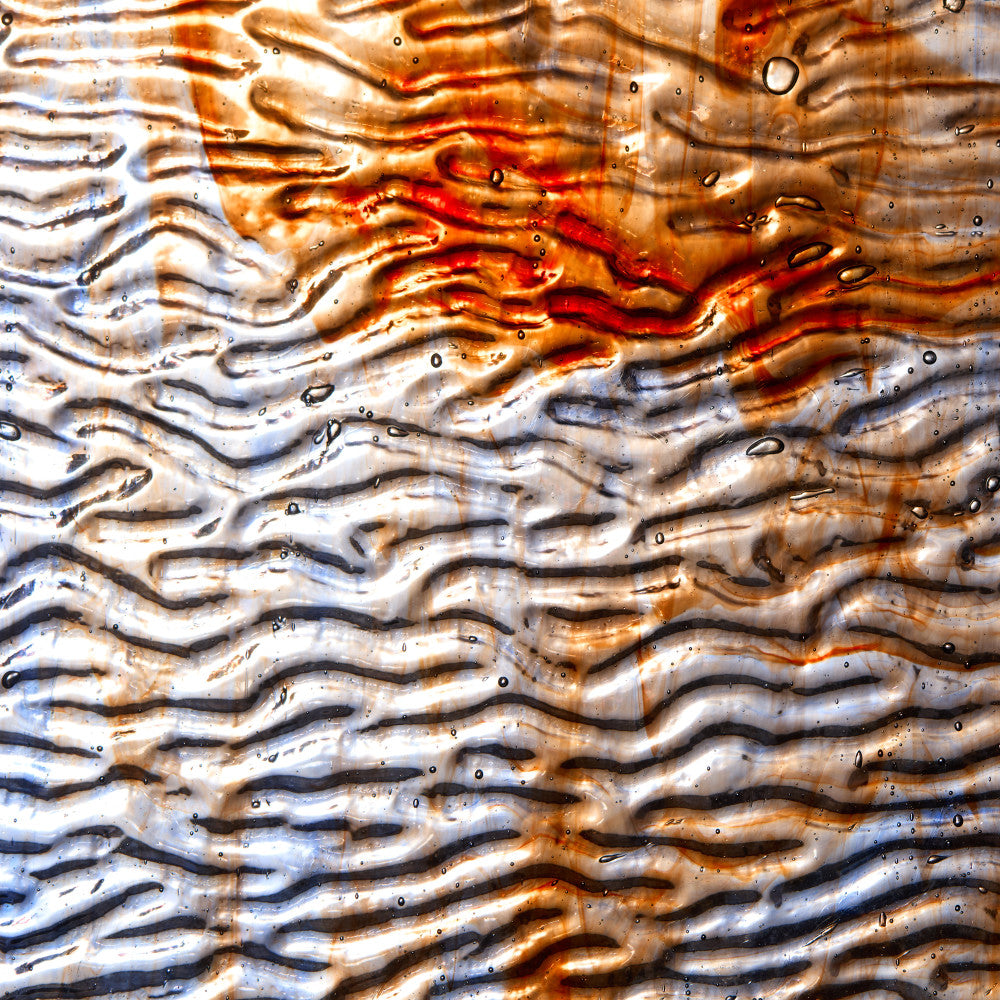Rippled Glass Sheet Mixed Colors Streaky w/ Multi Colors