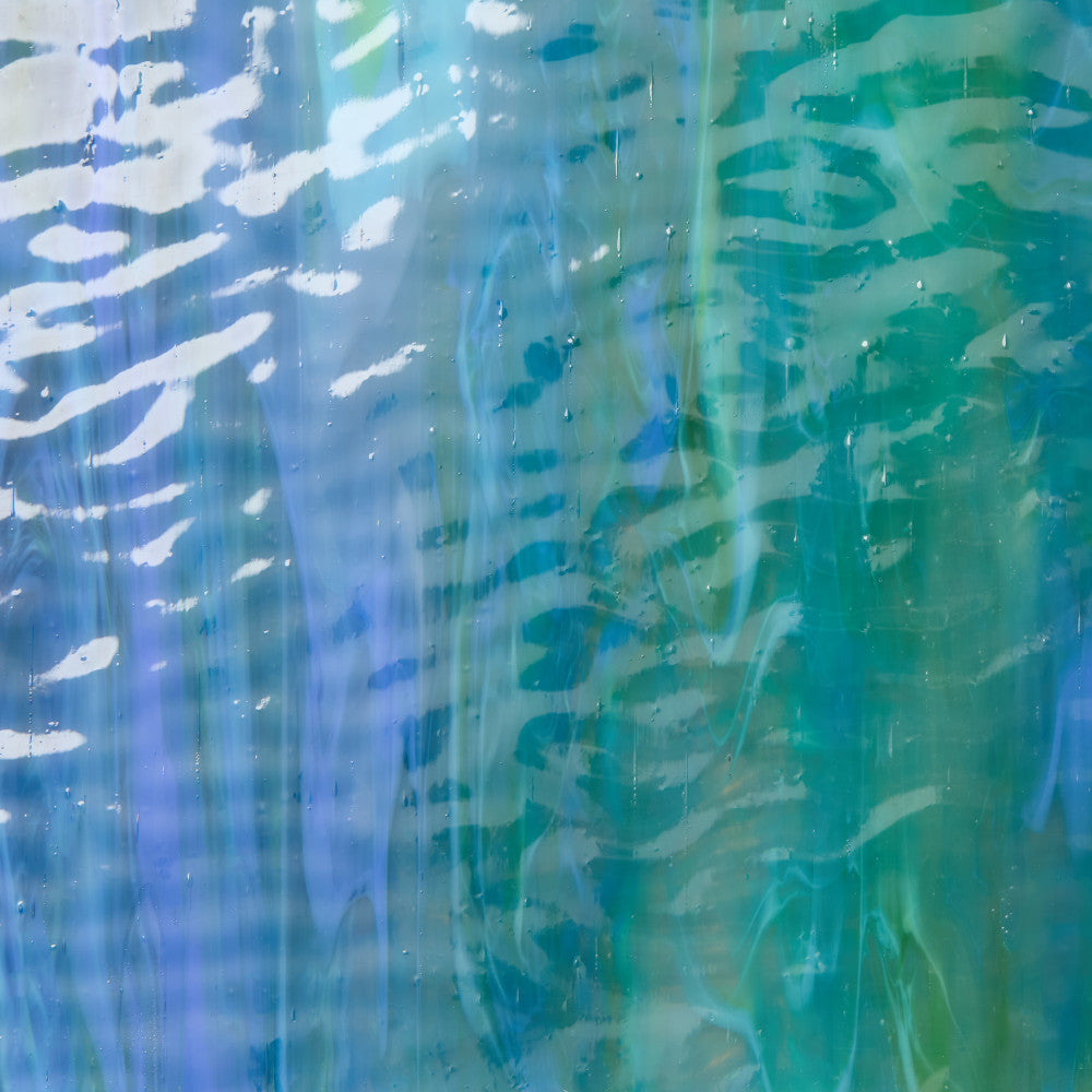 Rippled Glass Sheet Mixed Colors Streaky w/ Multi Colors