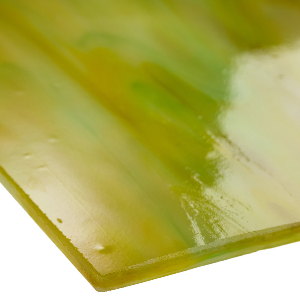 Glass Sheet Green with Streaky Colors
