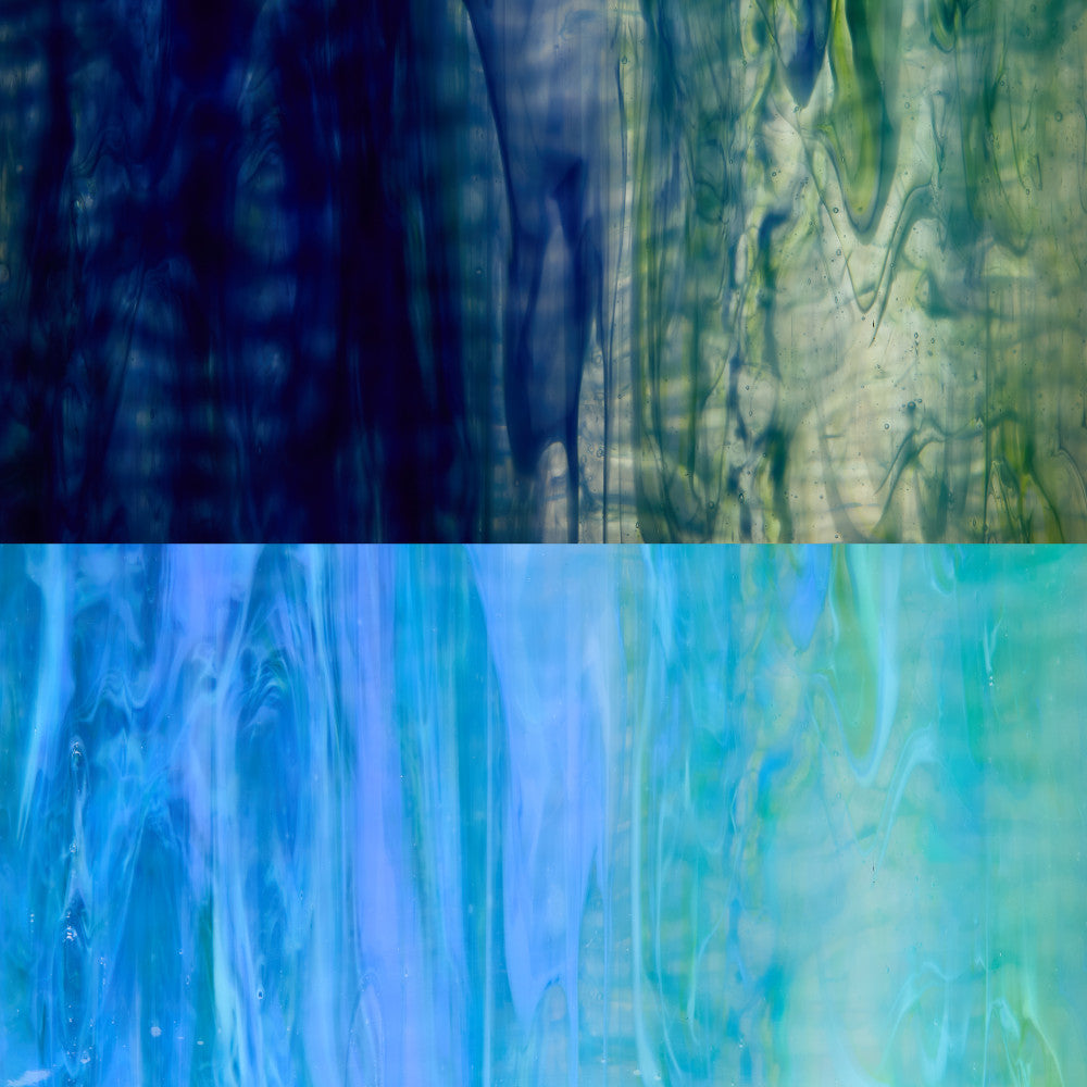 Rippled Glass Sheet Mixed Colors Streaky w/ Multi Colors