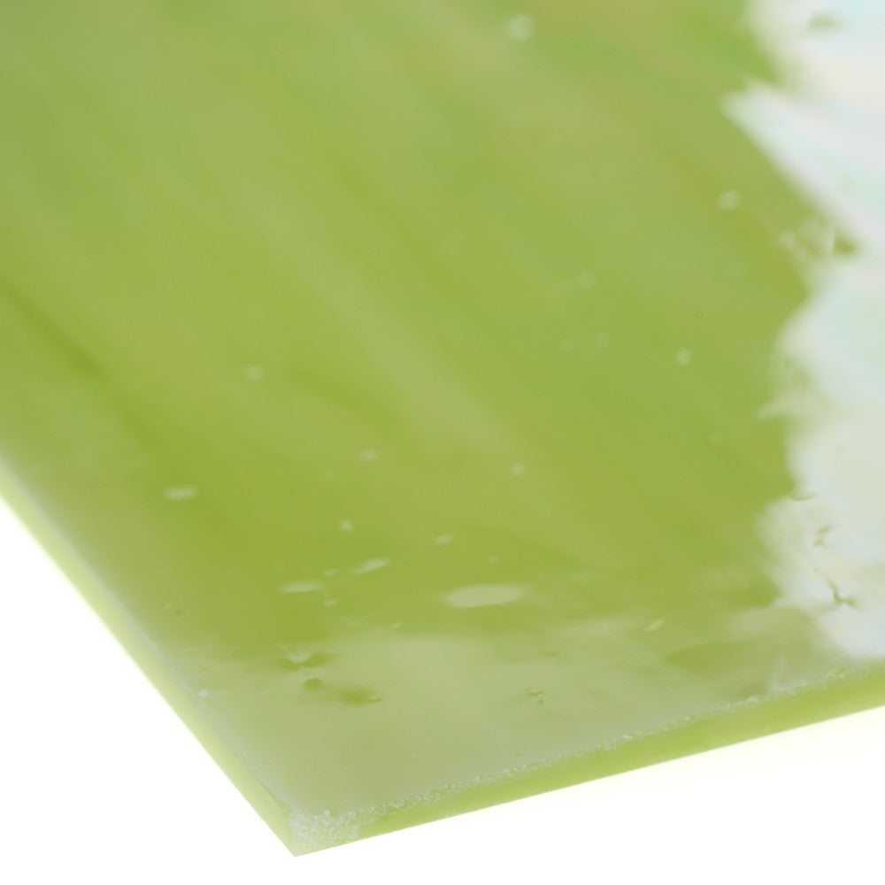 Glass Sheet Green Streaky w/ Multi Colors and Iridescent Finish