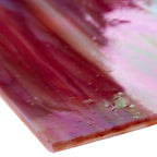 Glass Sheet Red Streaky w/ Multi Colors and Iridescent Finish