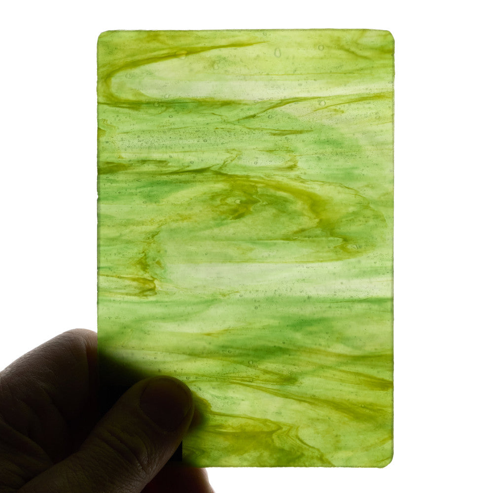Glass Sheet Green Streaky w/ multi colors