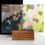 Glass Sheet Mixed Colors Mottled  w/ Purple/Yellow/Blue Streaky