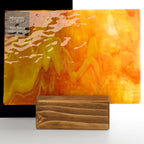 Rippled Glass Sheet Mixed Colors Streaky w/ Multi Colors