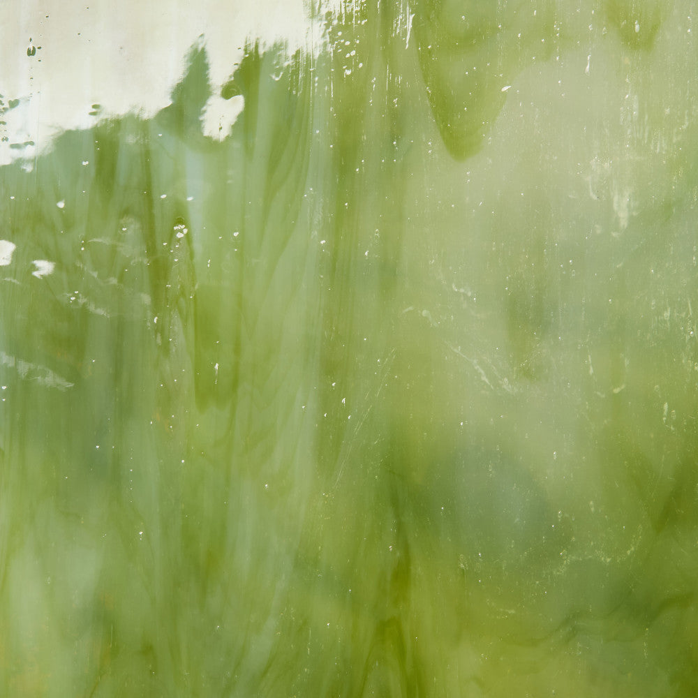 Glass Sheet Green Streaky w/ multi colors