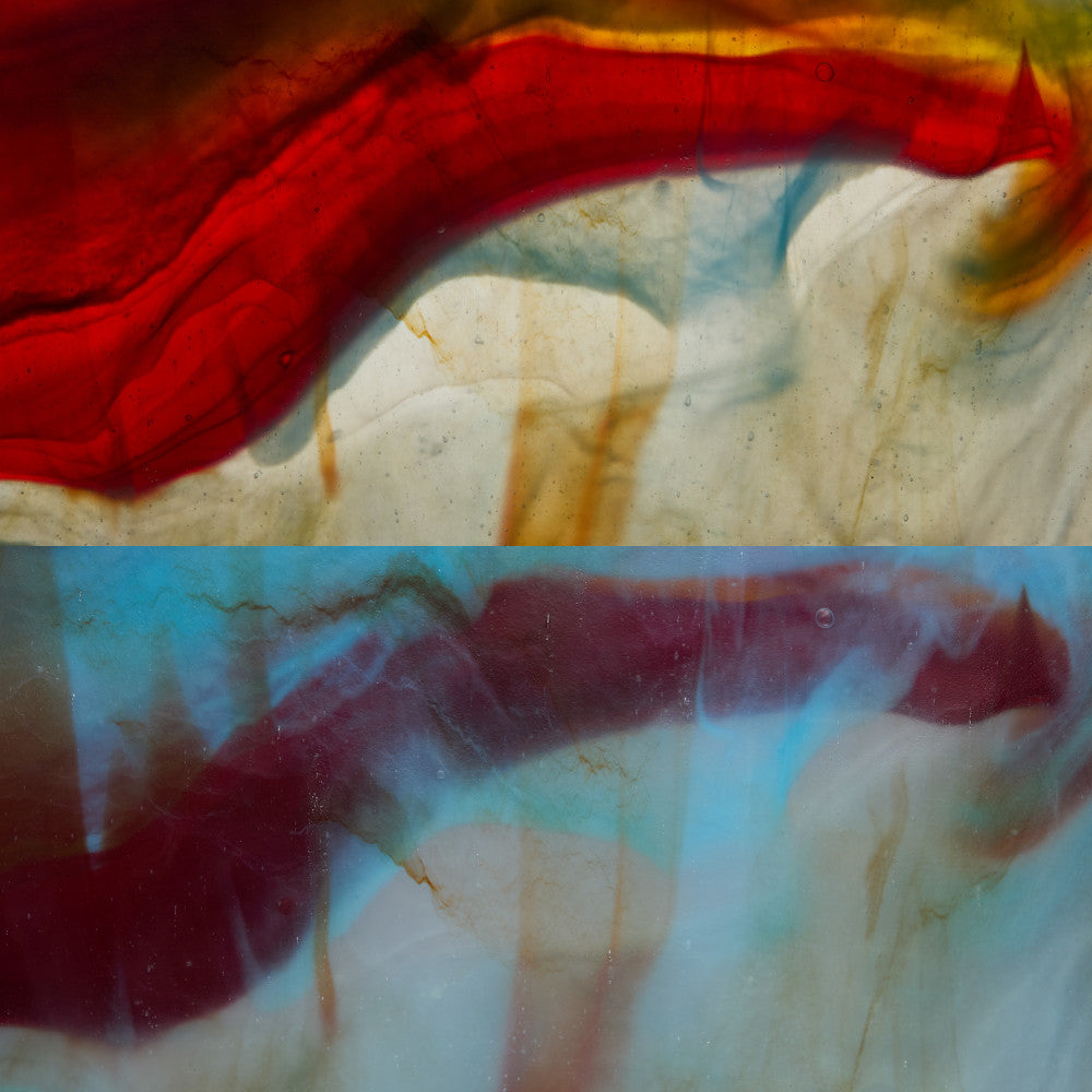 Glass Sheet Mixed Colors Streaky w/ Red/Aqua/Brown