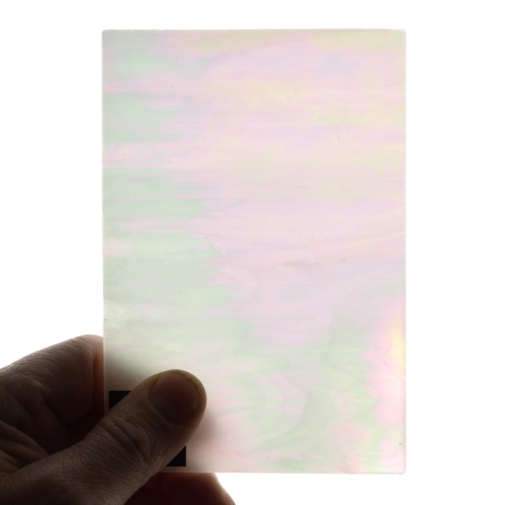 Glass Sheet White, clear & light pastel colors streaky w/ iridescent