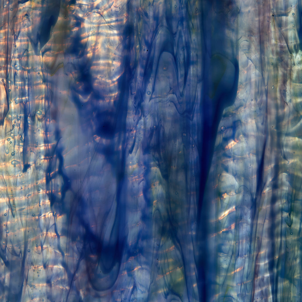 Rippled Glass Sheet Mixed Colors Streaky w/ Multi Colors