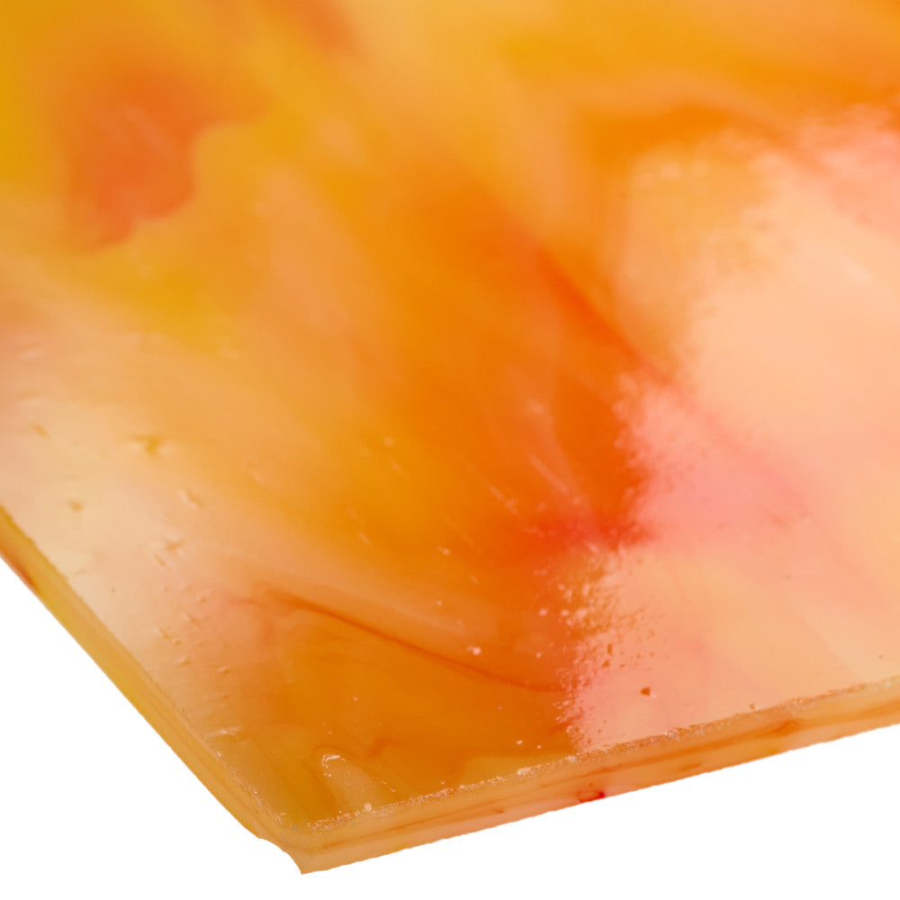 Glass Sheet Orange with Yellow Streaky