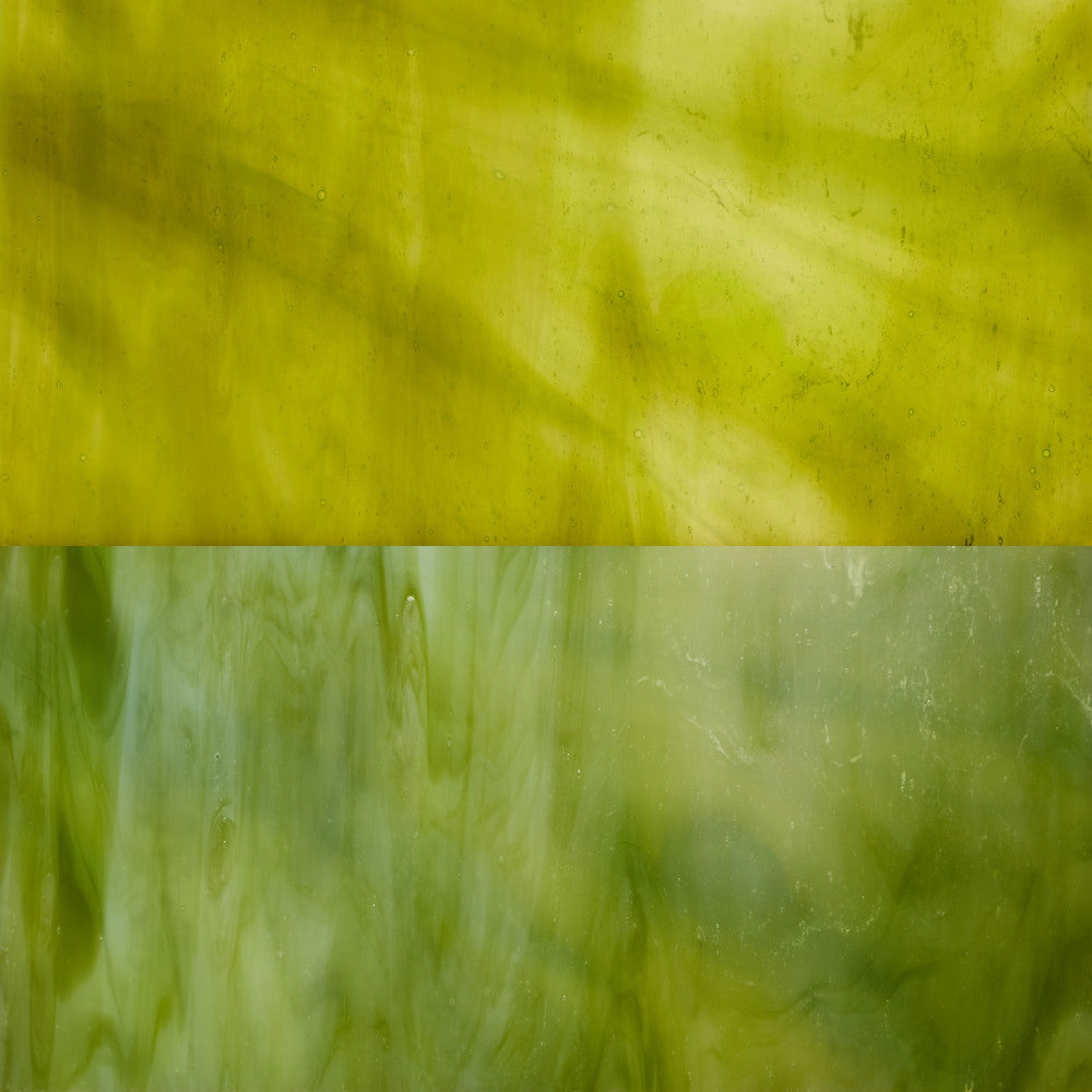 Glass Sheet Green Streaky w/ multi colors