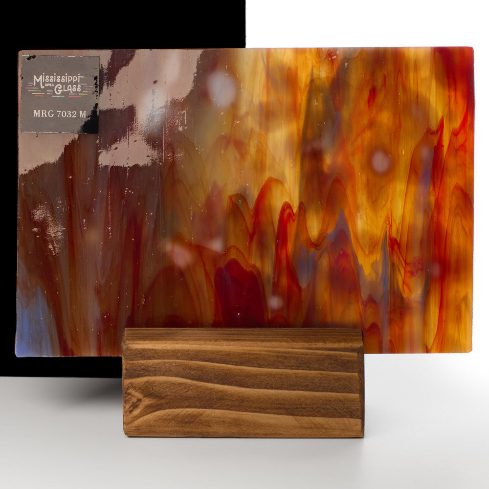 Glass Sheet Mixed Colors Mottled w/ Red/Blue/White Streaky