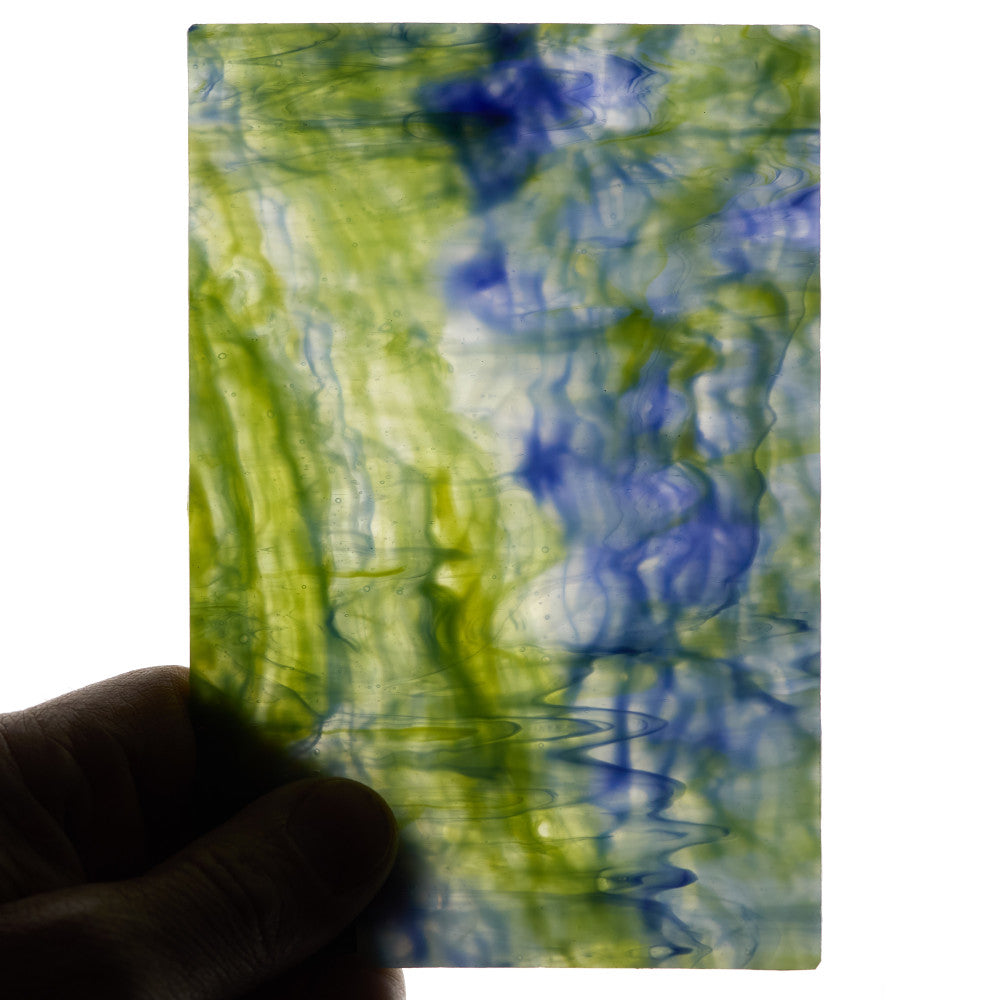 Rippled Glass Sheet Mixed Colors Streaky w/ Multi Colors