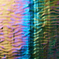Iridescent Finish Rippled Glass Sheet Green Colors Streaky w/ Multi Colors