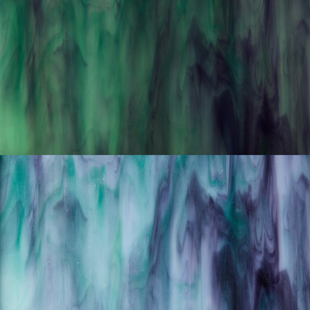 Glass Sheet Blue Streaky w/ multi color