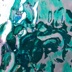 Iridescent Finish Glass Sheet Blue Cathedral with Flemish Texture