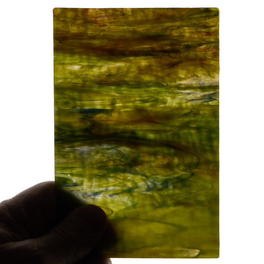 Rippled Glass Sheet Mixed Colors Streaky w/ Multi Colors