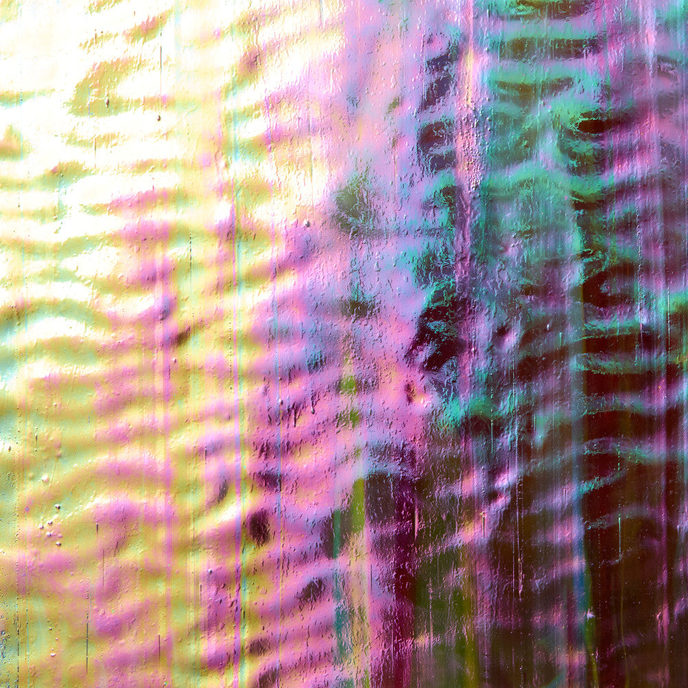 Rippled Glass Sheet Red Streaky w/ Multi Colors and Iridescent Finish