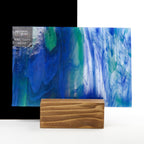 Glass Sheet Blue Colors Streaky w/ Multi Colors