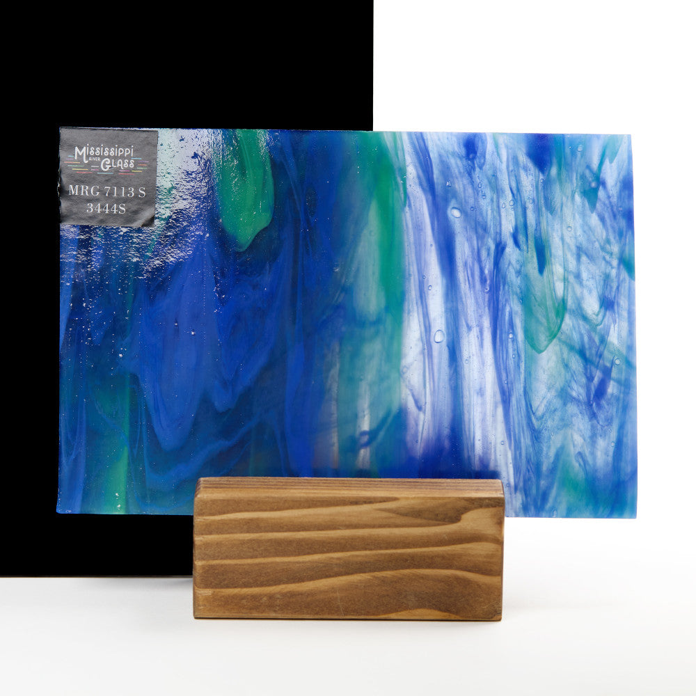 Glass Sheet Blue Colors Streaky w/ Multi Colors