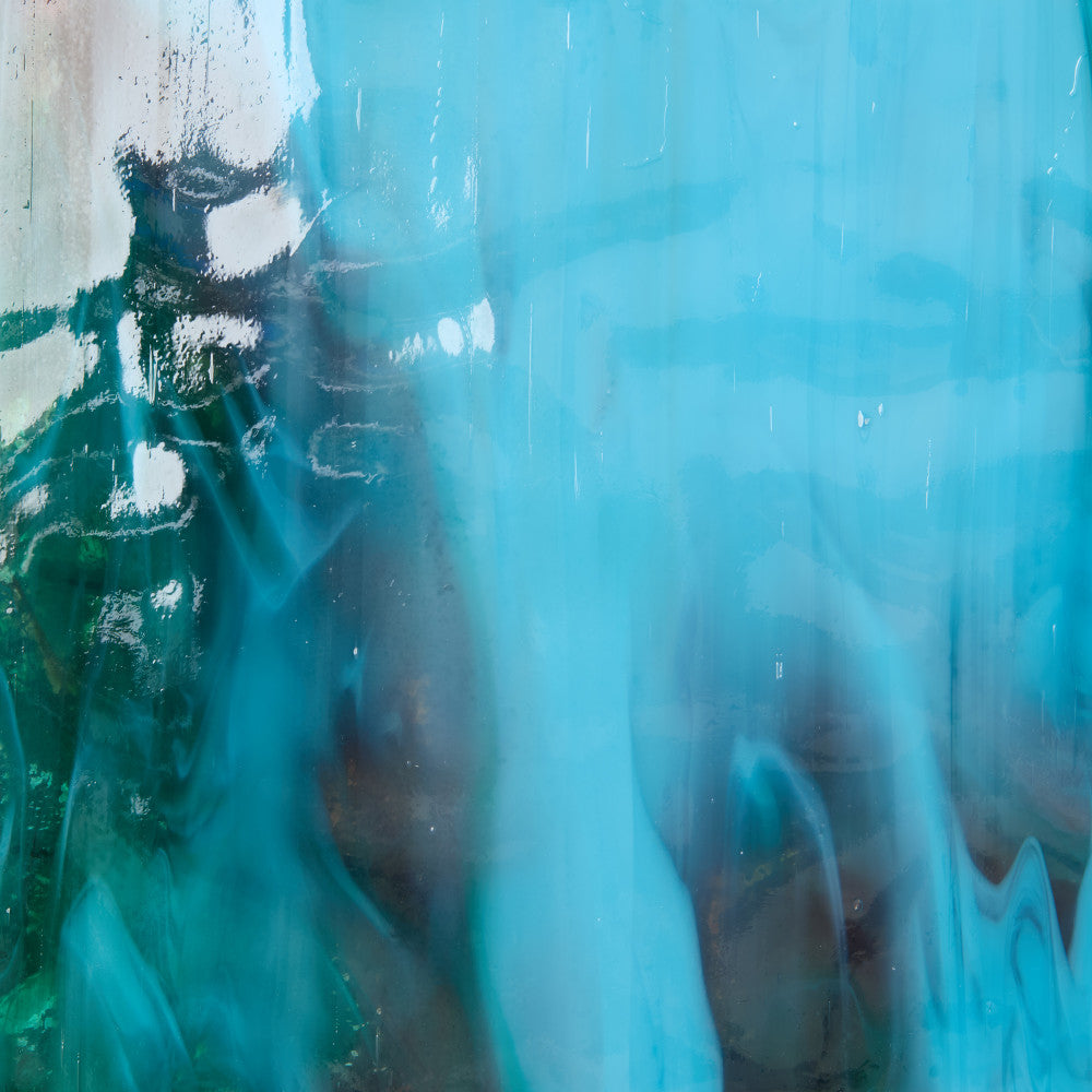 Glass Sheet Blue Streaky with Flemish Texture