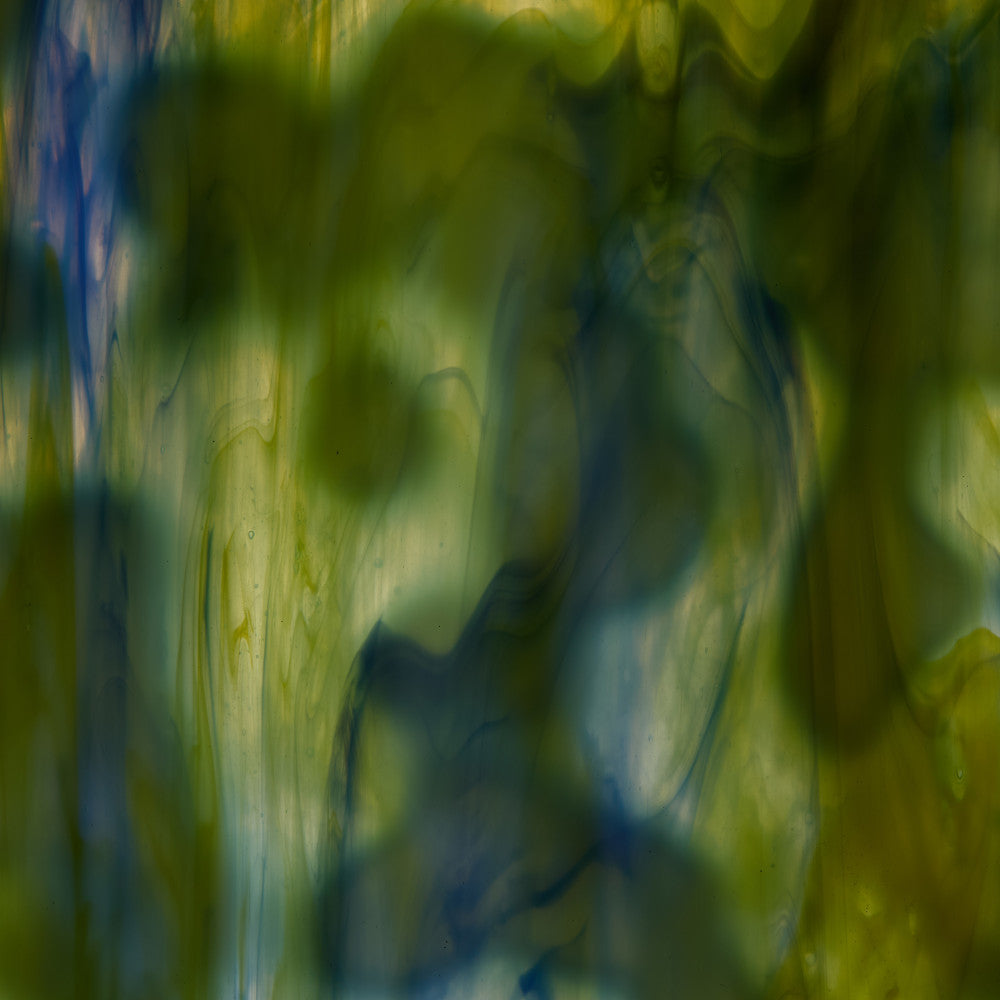 Glass Sheet Mixed Colors Mottled w/ Green/White/Blue Streaky