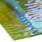 Rippled Glass Sheet Mixed Shades of Green Streaky w/ Multi Colors and Iridescent Finish