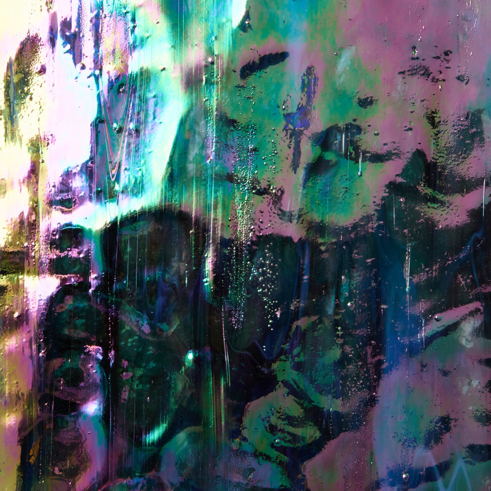 Iridescent Finish Flemish Glass Sheet Mixed Colors Streaky w/ Multi Colors