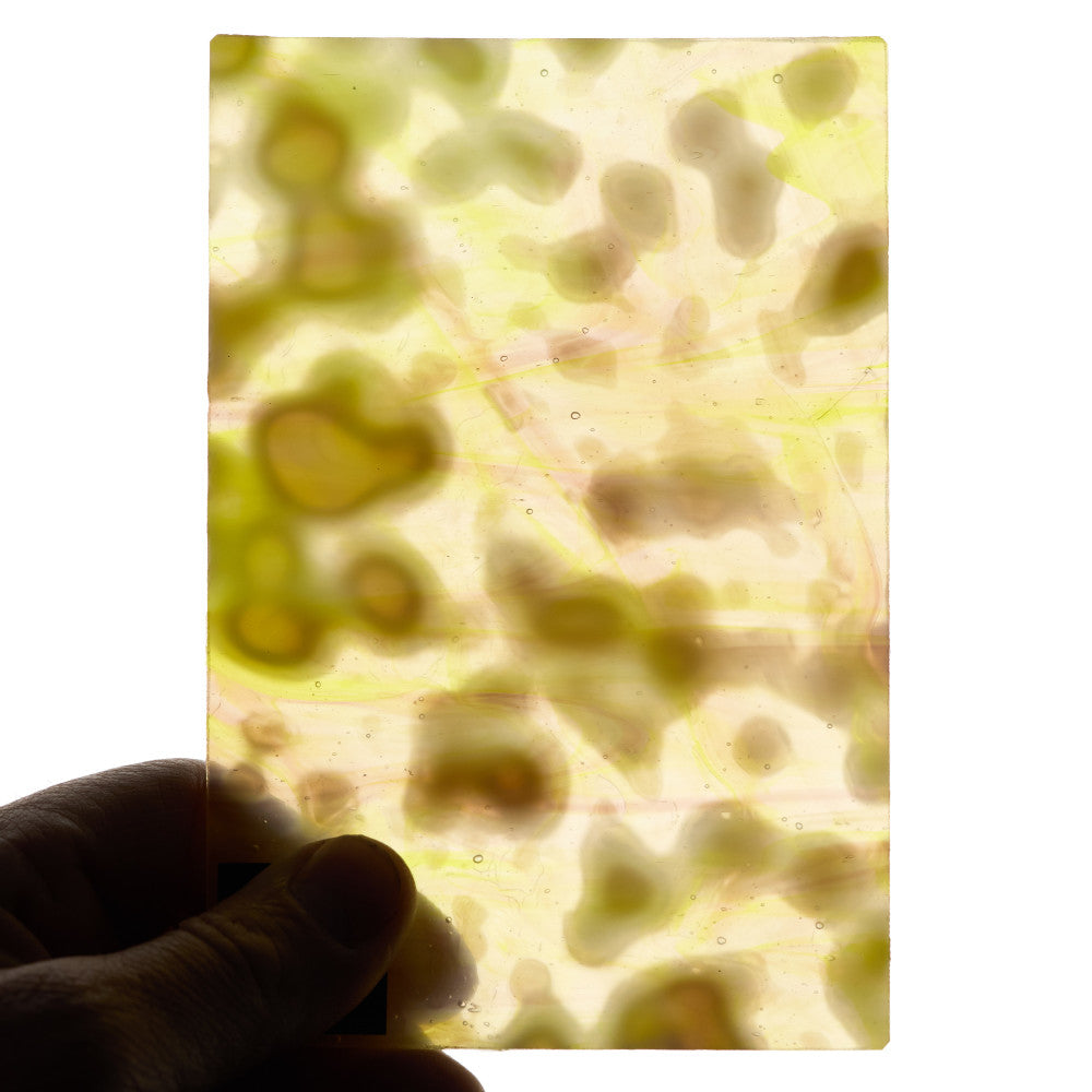 Glass Sheet Mixed Colors Mottled  w/ Yellow/White/Purple Streaky