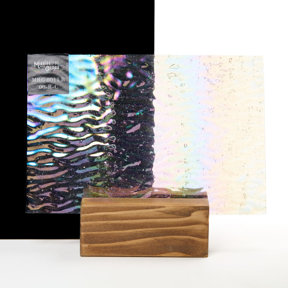 Iridescent Finish Glass Sheet Pastel Cathedral with Ripple Texture