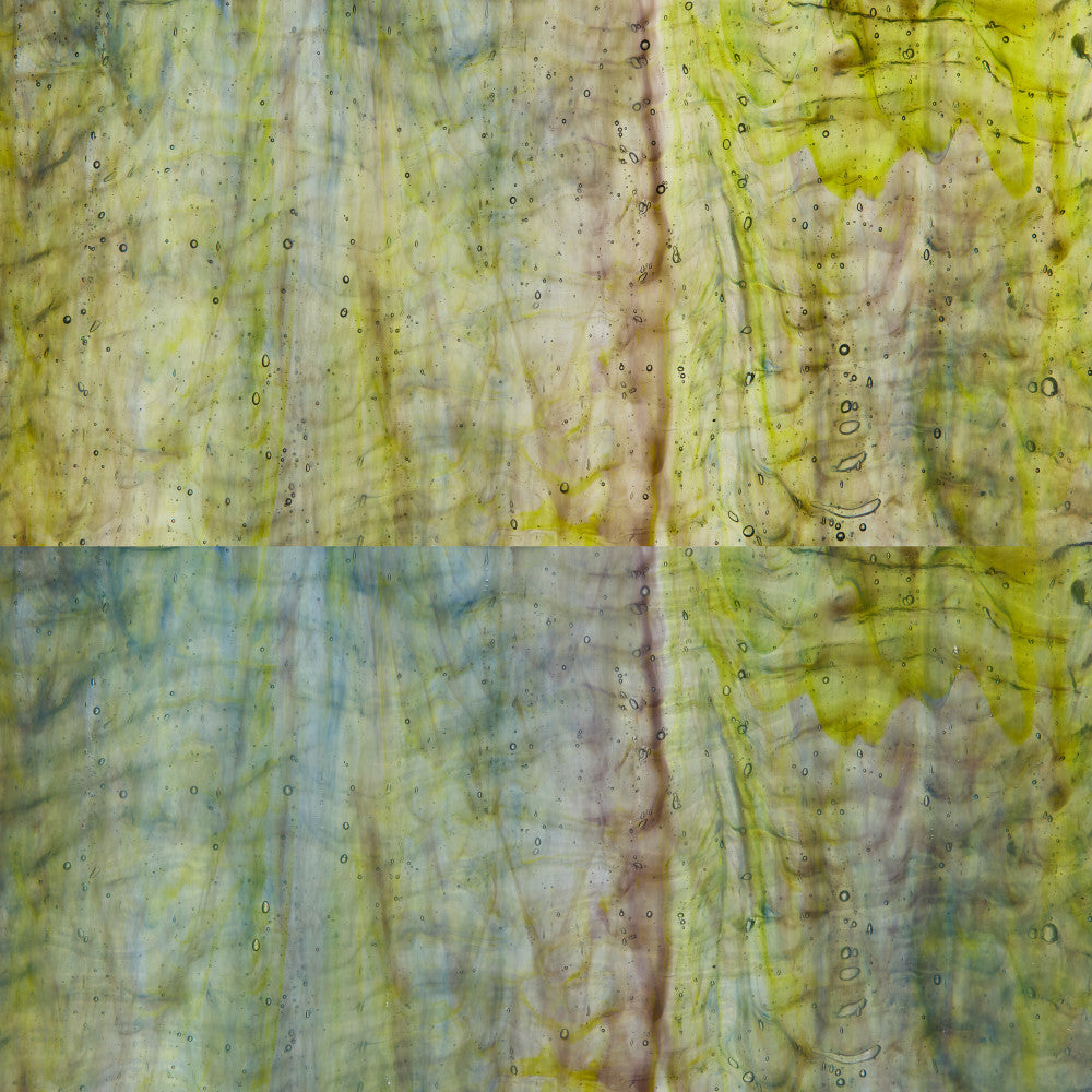 Rippled Glass Sheet Mixed Colors Streaky w/ Multi Colors
