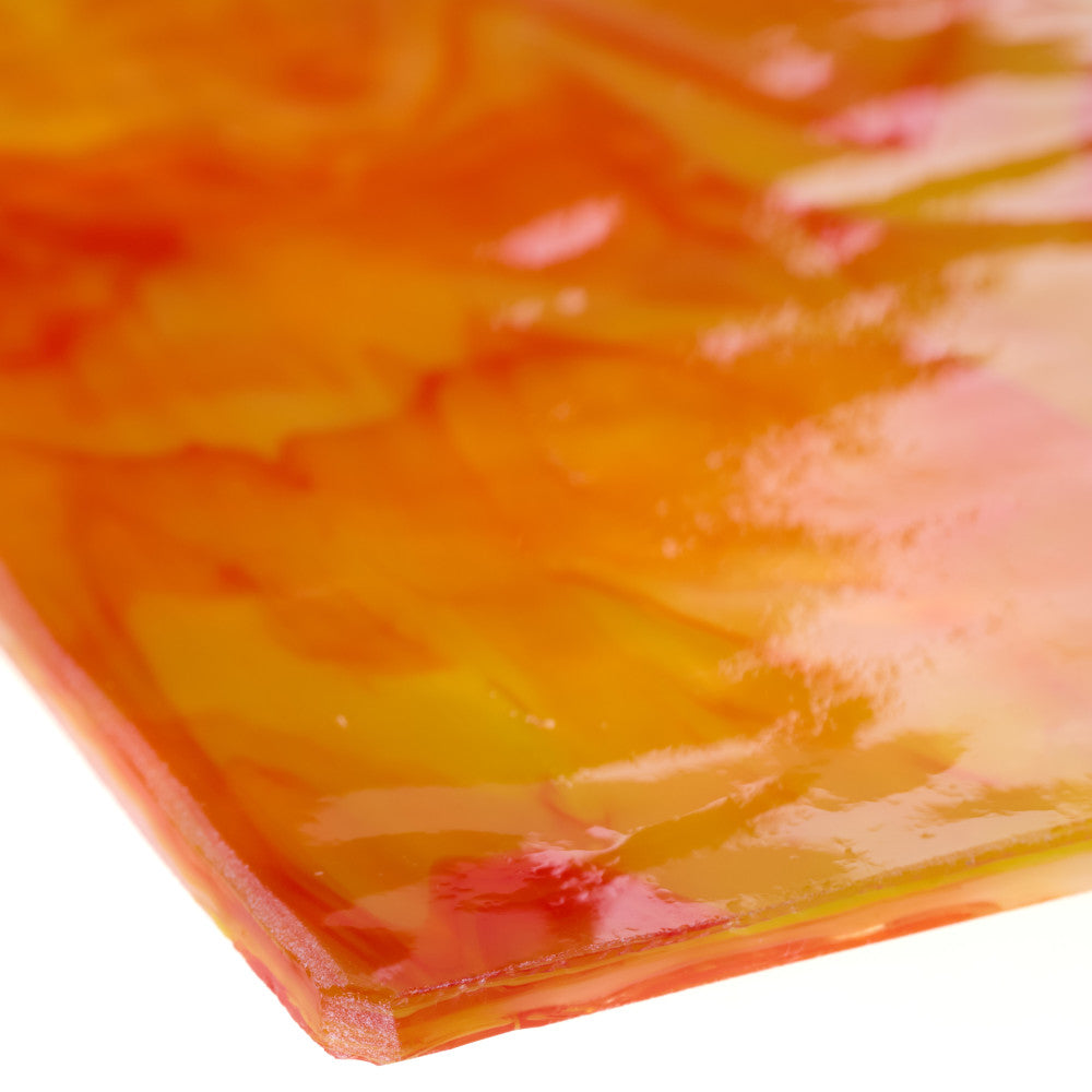 Rippled Glass Sheet Mixed Colors Streaky w/ Multi Colors