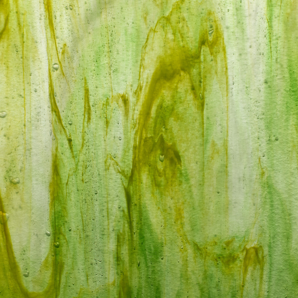 Glass Sheet Green Streaky w/ multi colors