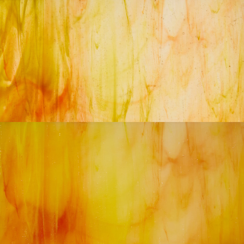 Glass Sheet Orange Streaky w/ multi colors