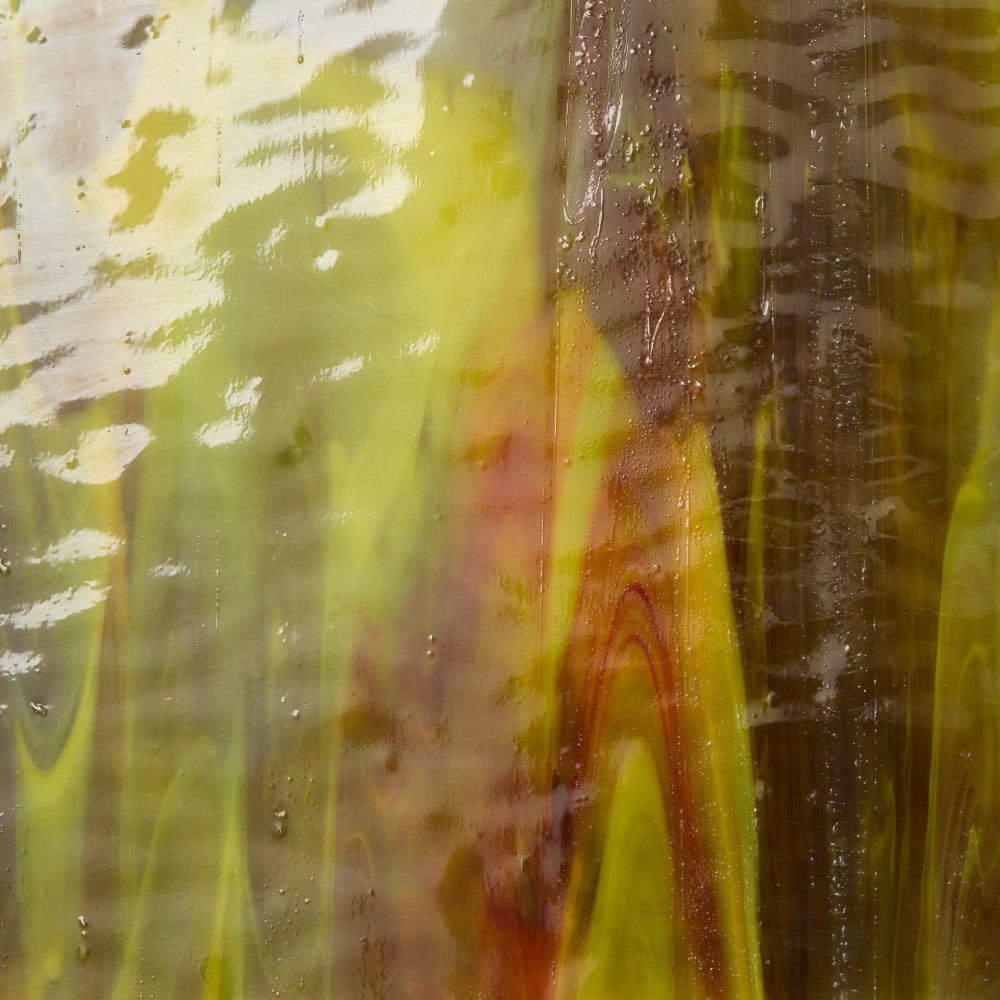 Rippled Glass Sheet Mixed Colors Streaky w/ Multi Colors